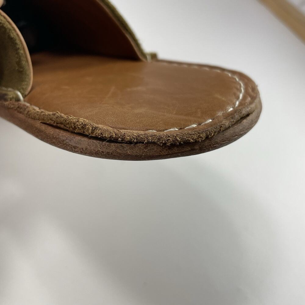WP Standard Mr Grumpy Olive Green Suede Slippers Womens Size Large WL Size 9-10 - Picture 11 of 12
